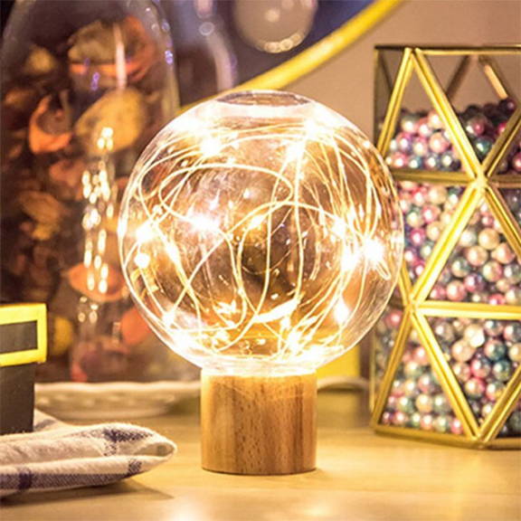 Crystal ball fairy lights lamp - fairy lights night lamp for kids room, living room or bedroom. Beautiful fairy light decoration.