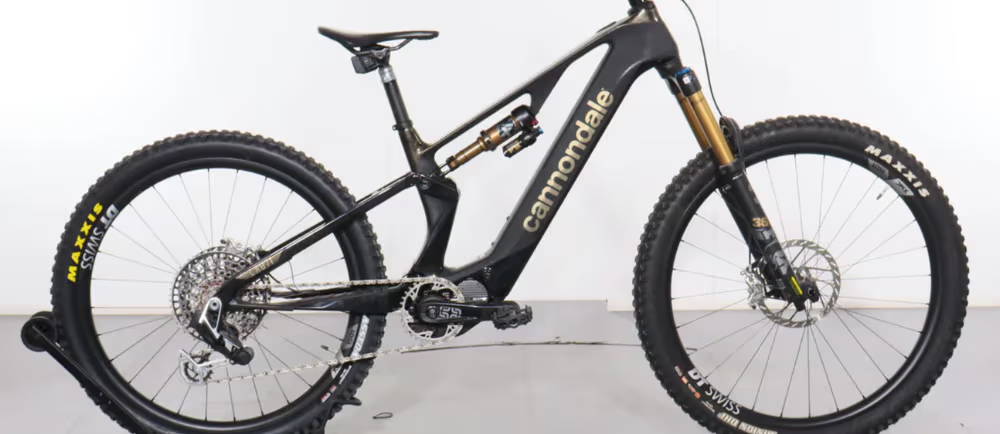 a black Cannondale mountain bike