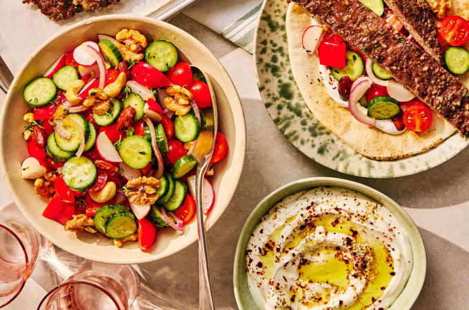 Sheet-Pan Kefta with Za’atar Labneh