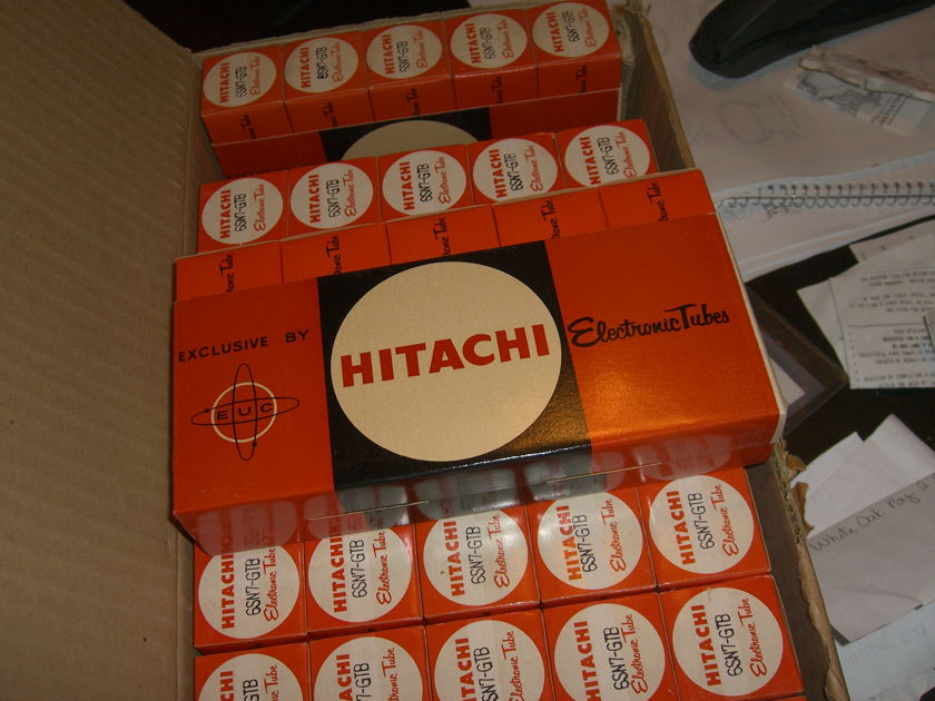 Hitachi 6SN7 GTB featuring carbonized black plates made on Mullard Equipment