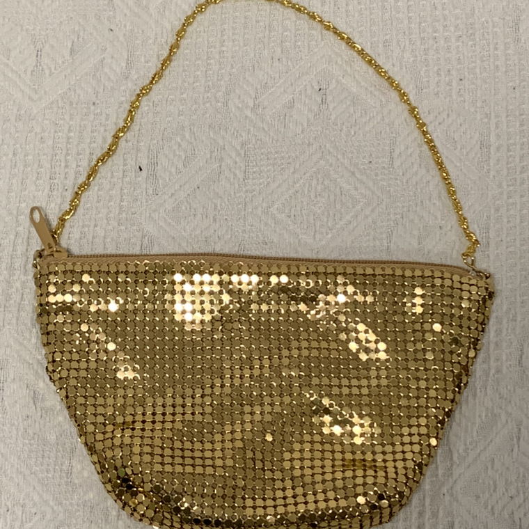 Vintage Gold Metallic Handtasche