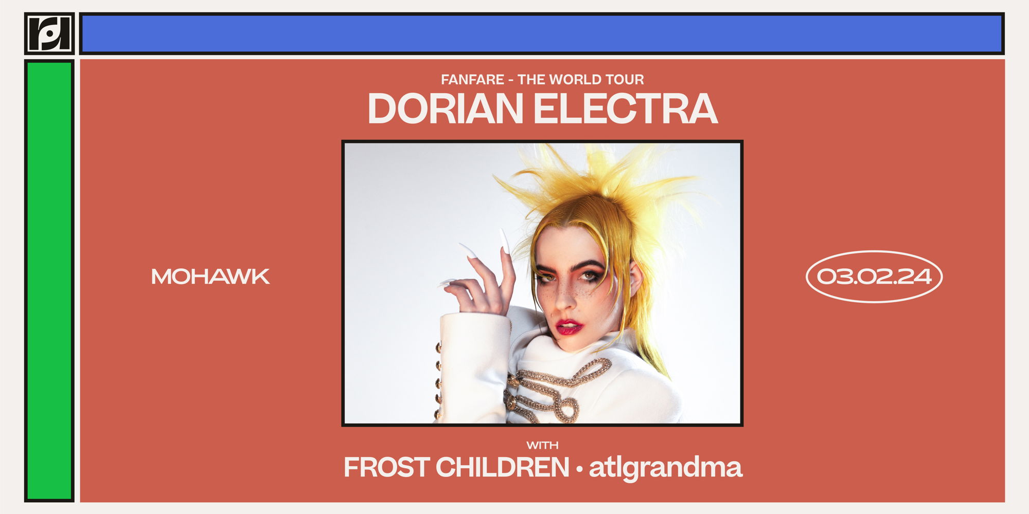 Resound Presents: Dorian Electra presents Fanfare - The World Tour w/ Frost Children and atlgrandma at Mohawk promotional image