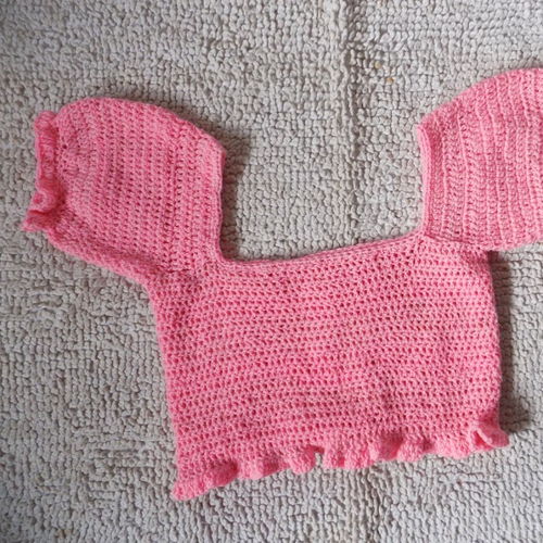 Puff sleeve top pattern PDF,ruffle top crochet pattern,crochet top