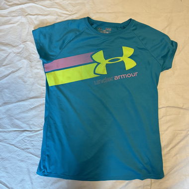 under armour sports shirt, light turquoise 