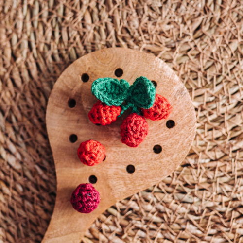 BERRIES crochet pattern 6 in 1: cherry, strawberry, raspberry, blackberry, cranberry, blueberry. Amigurumi Food Cute Crochet Play