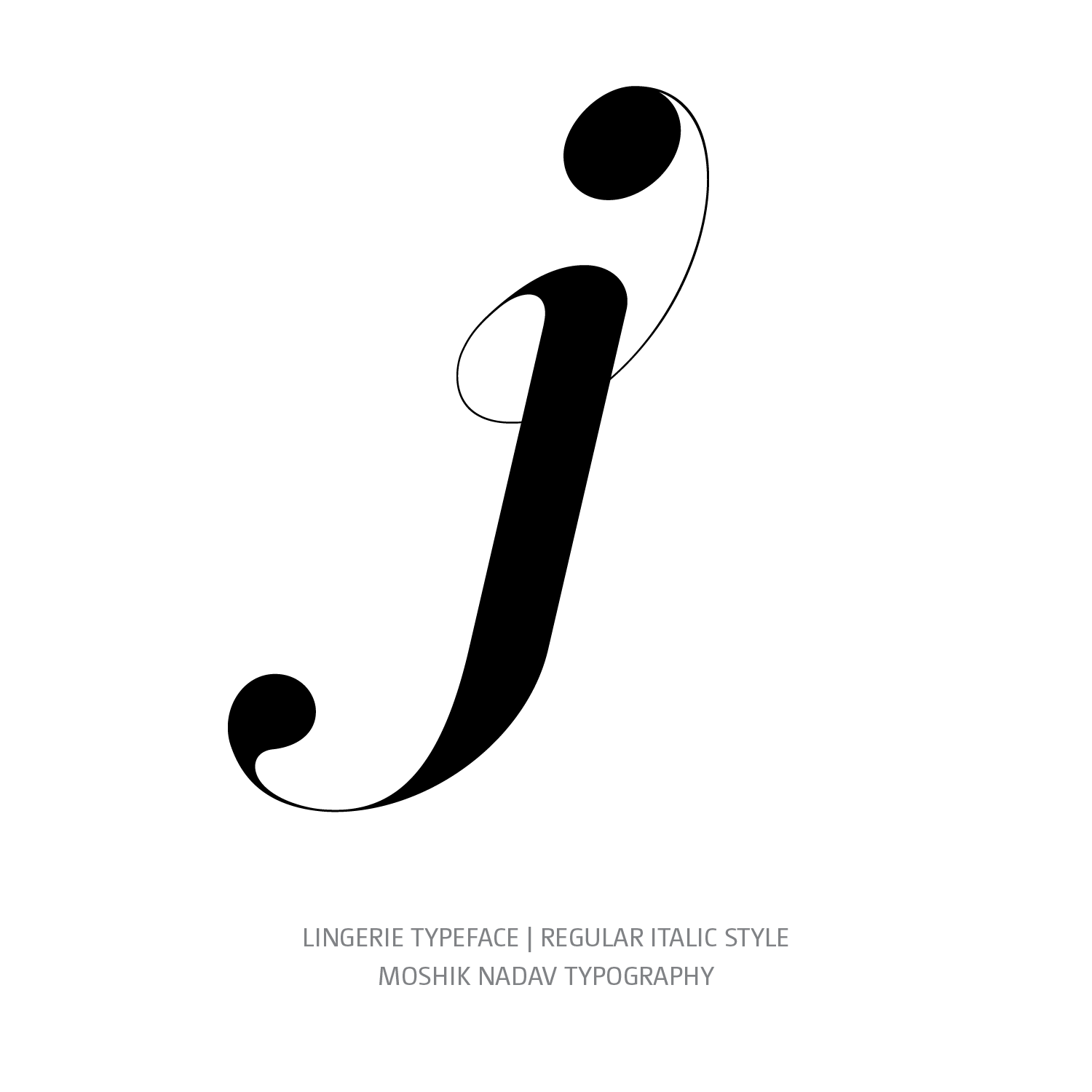 Lingerie Typeface Regular Italic j - Fashion fonts by Moshik Nadav Typography