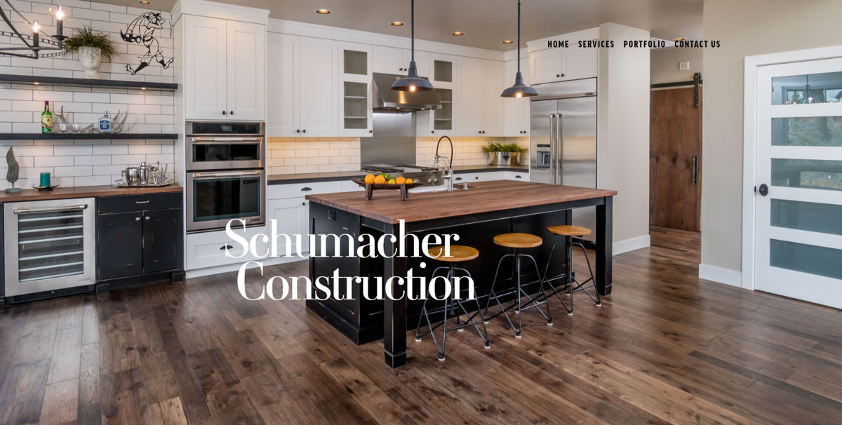 Screenshot of Schumacher Construction Inc. , from the contractor websites collection.