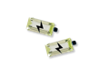 Illustration of peridot and spinel gemstones as batteries