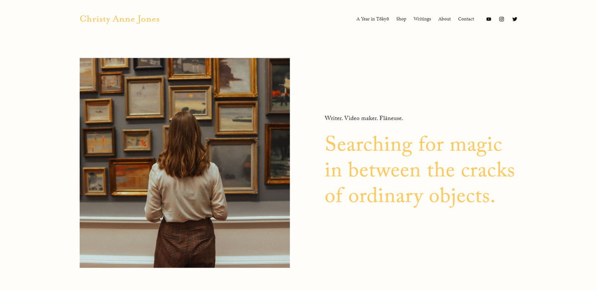 Screenshot of Christy Anne Jones, from the yellow websites collection.