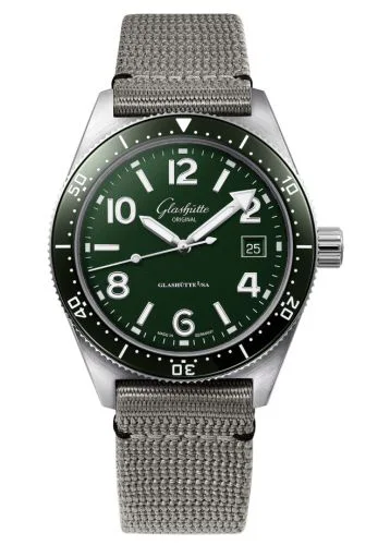 SeaQ Date Stainless Steel / Green / Synthetic - Pin