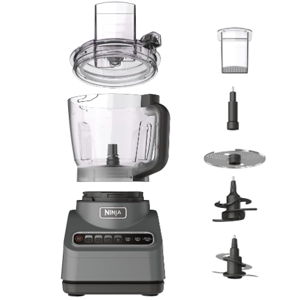 Ninja Food Processor, Professional Plus, 1000 Peak Watts, 4 Functions for Chopping, Slicing, Purees & Dough with 9-Cup Processor Bowl, 3 Blades, Food Chute & Pusher, Silver, BN601