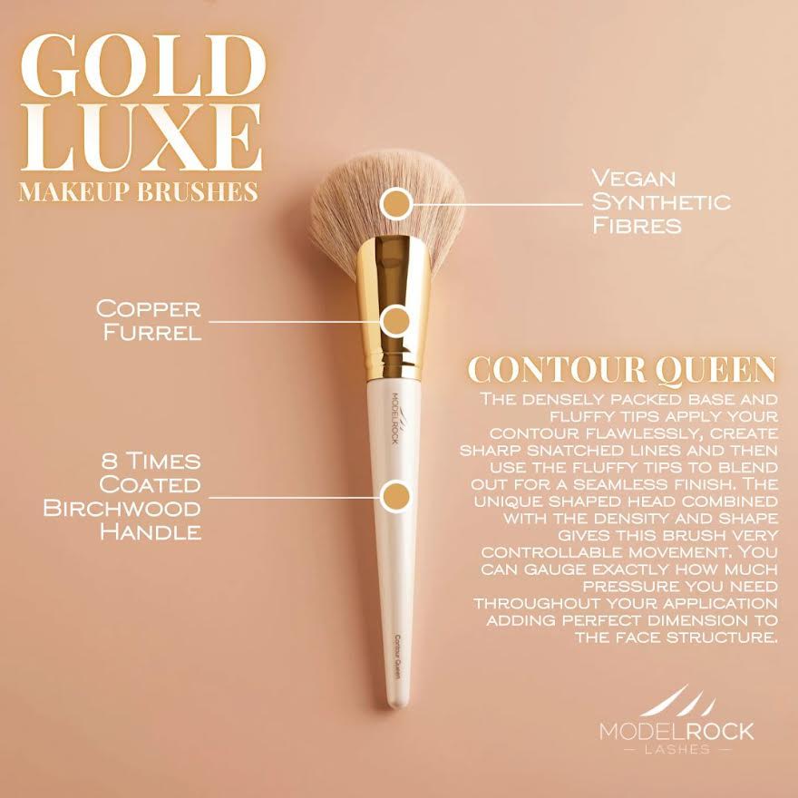 GOLD LUXE MAKEUP BRUSH "CONTOUR QUEEN" (MODELROCK)