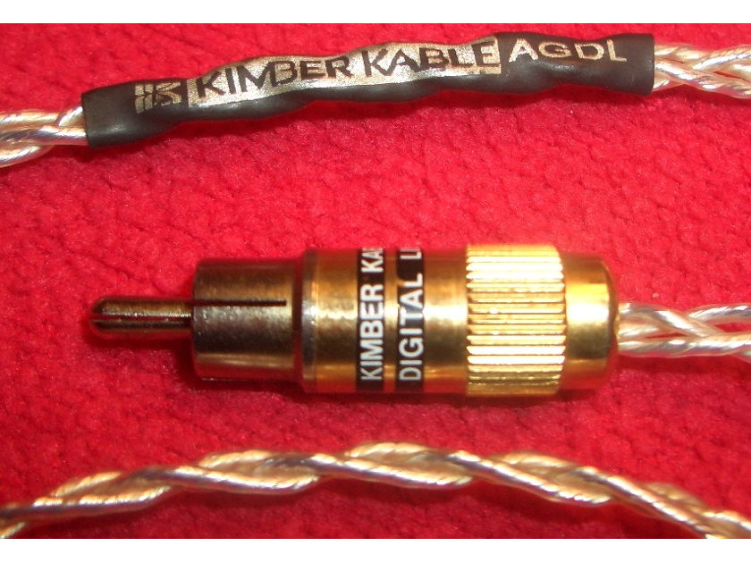 KIMBER KABLE AGDL *1 METER* PURE SILVER COAXIAL DIGITAL CABLE W/RCAs