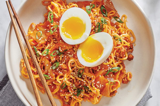 Nouilles ramen au kimchi et au porc