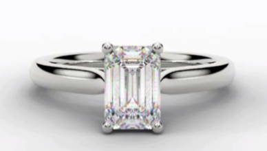 Emerald cut lab diamond ring - Pobjoy DIamonds