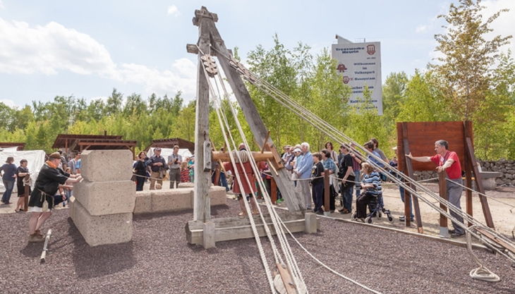 römerbergwerk antiker baukran pentaspastos