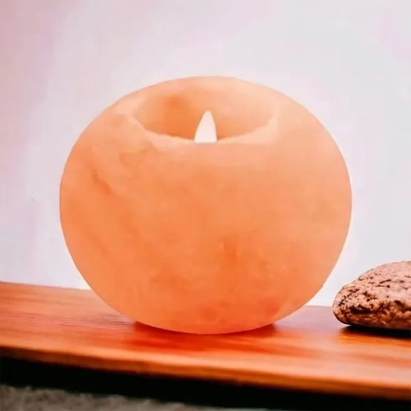 Himalayan Salt Tealight Candle Holder - Apple