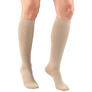 Ladies' Rib Pattern Socks in Tan