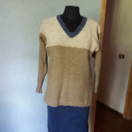 GENEVIEVE, een trui in averechtse tricotsteek voor dames