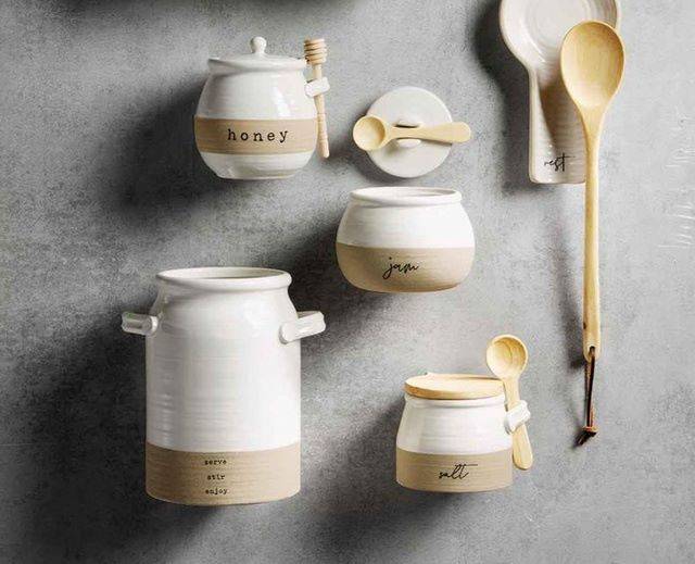 mud pie ceramic kitchen set with jam honey and sugar canisters
