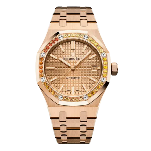 Audemars Piguet Royal Oak Lady Rose Gold Rainbow bezel 37 mm