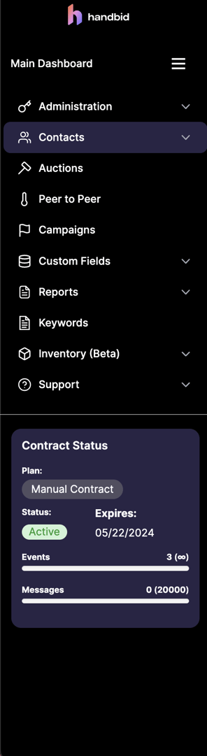 org left side menu