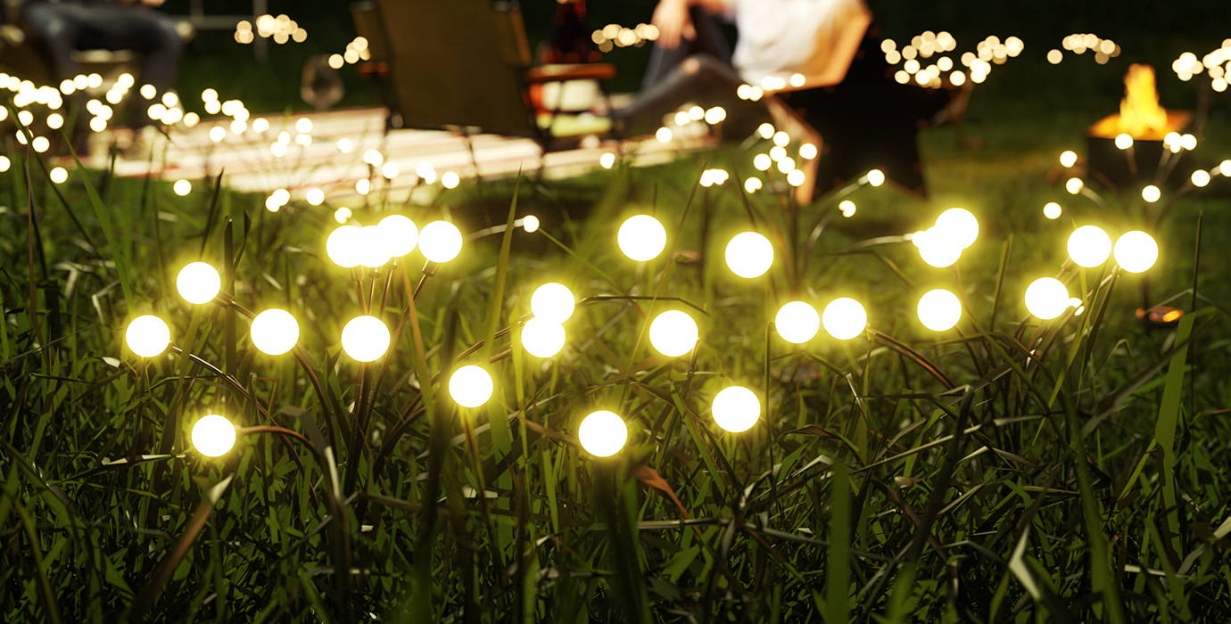 solar powered mini led firefly lights for yard