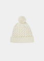 LOCHPINE LADIES CABLE KNIT HAT  IN ECRU