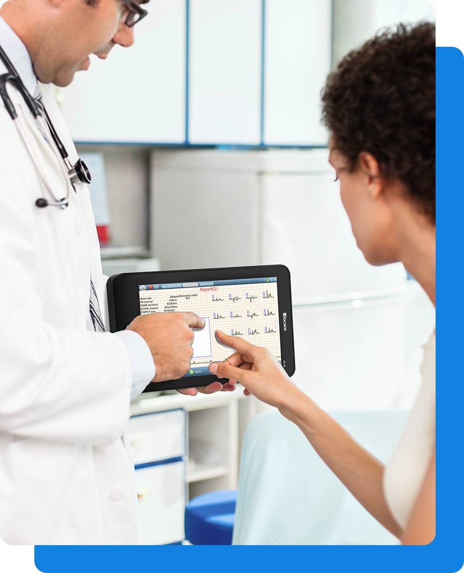 portable 12-lead ecg machine for primary care clinics, family medcine care, directory primary care, concierge clinics, wellness clinics, preventive are clinics, pediatric clinics, bedside rounds, and mobile care