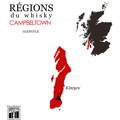 Carte région du Whisky Campbeltown localisation de la distillerie écossaise Glengyle
