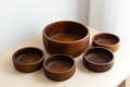 antique wooden salad bowl set 