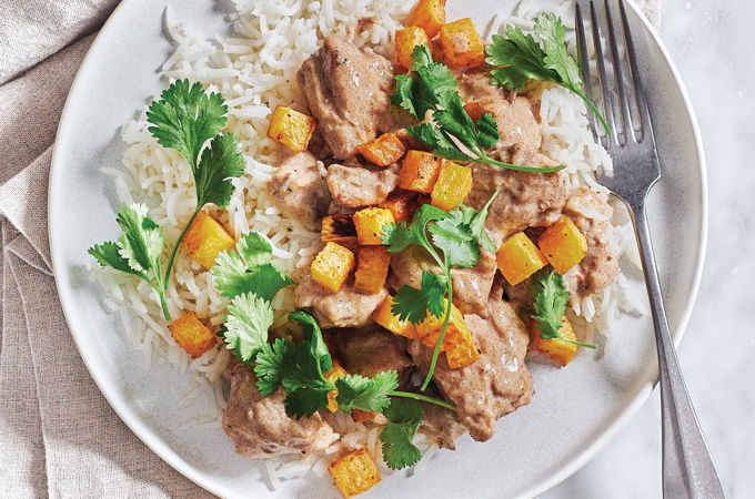Chicken with Date Sauce and Roasted Rutabaga