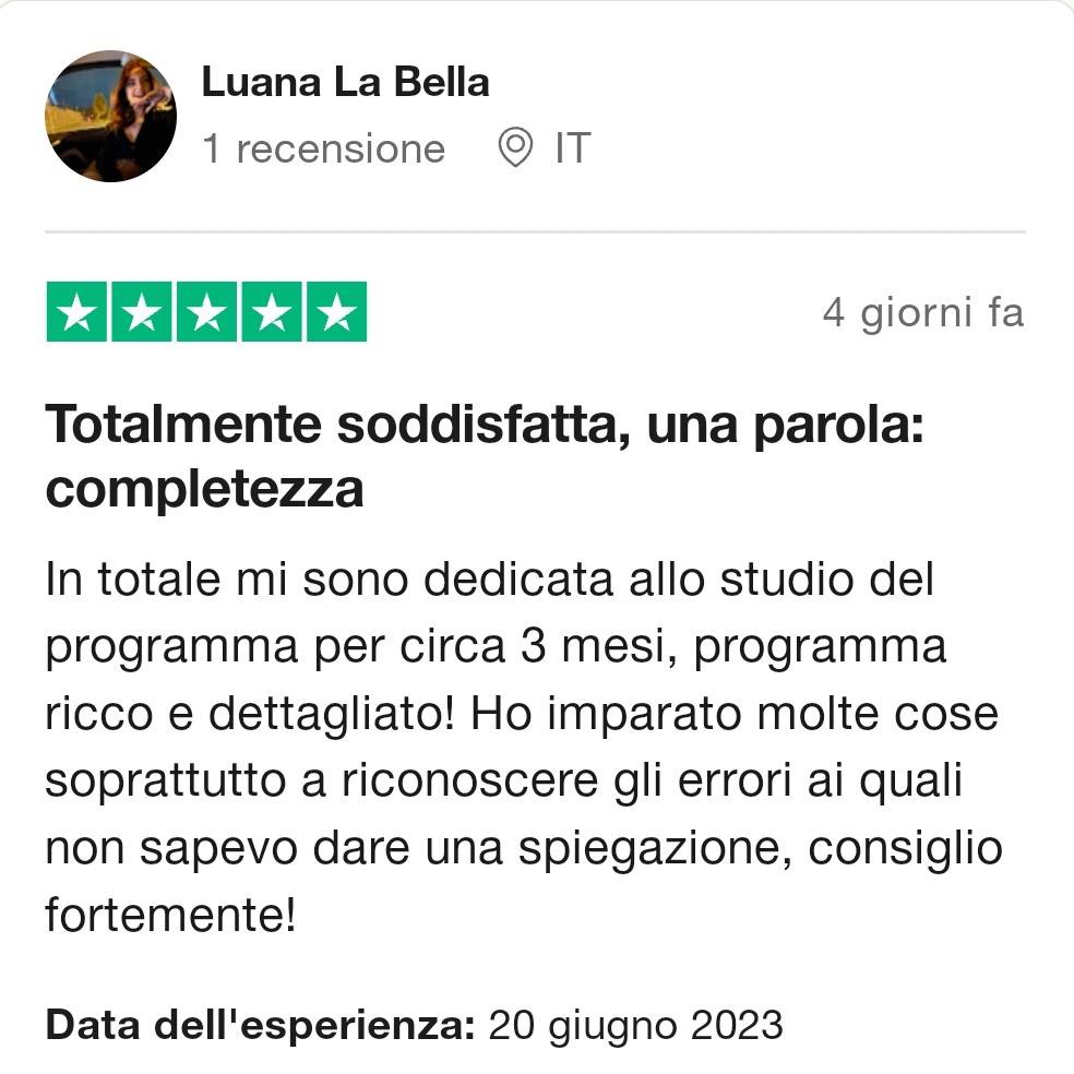 Corso di fotografia online Midnuances - 5 stelle su TrustPilot