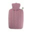 Bouillotte housse tricotée motif torsadé - Rose pastel