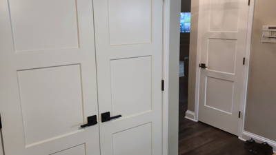 Interior door in a room