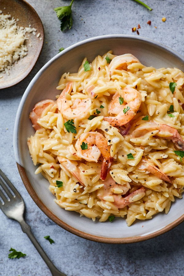 Photo of Shrimp Scampi Orzo Skillet