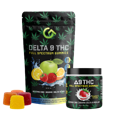 THC Delta 9 gummies are available in two sizes, 20ct jar or in bulk