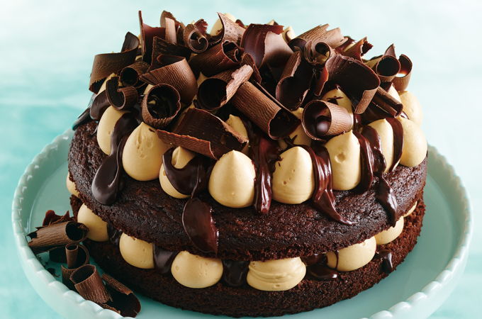 Gâteau au chocolat et chantilly au caramel