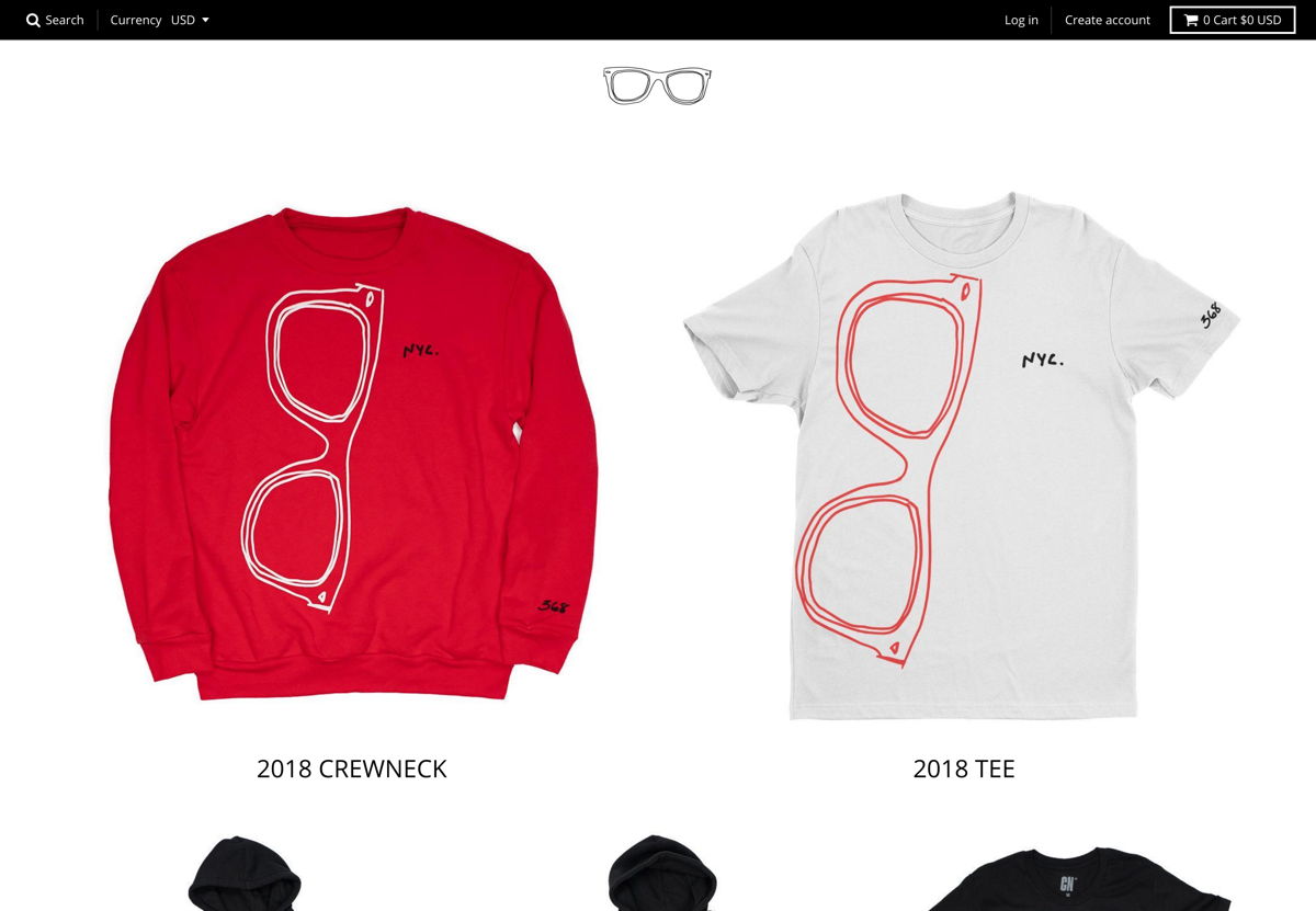 Screenshot of Casey Neistat Apparel, from the ecommerce websites collection.