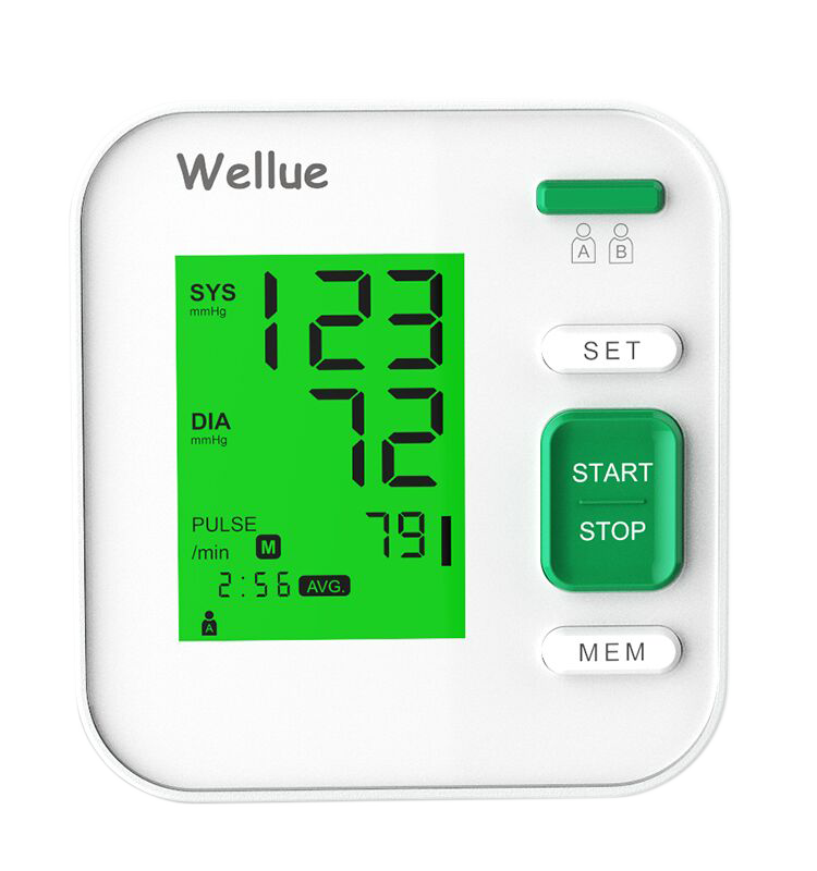 Zoom de pantalla del monitor de presión arterial en casa