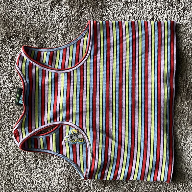 Colorful crop top with buttons 