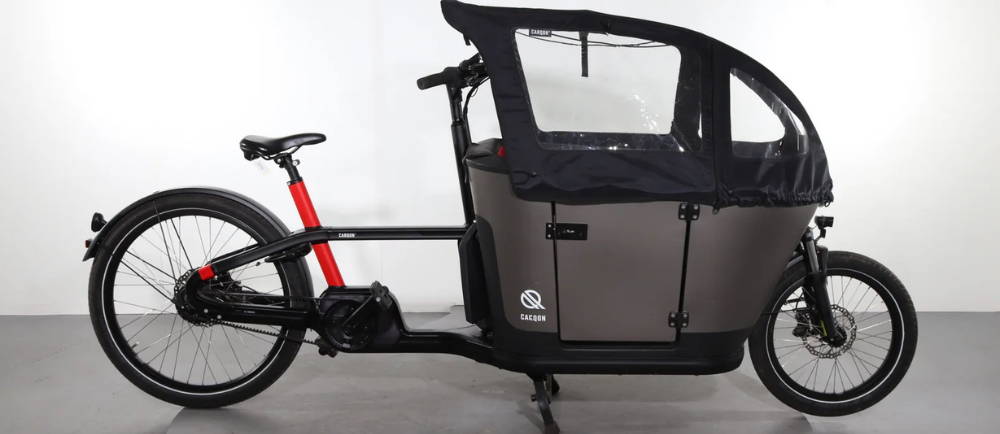 Carqon Classic electric cargo bike with canopy