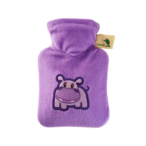 Mini Bouillotte housse velours - Hippo violet