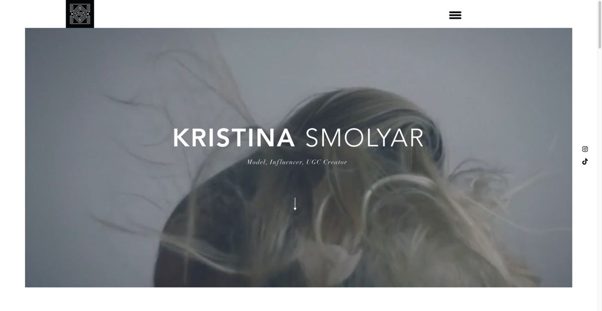Screenshot of Kristina Smolyar , from the model websites collection.