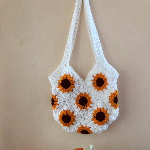 SunBurst Granny Square Bag