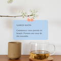 une tasse de thé minceur jouvence de la marque nekotea avec un message de motivation 