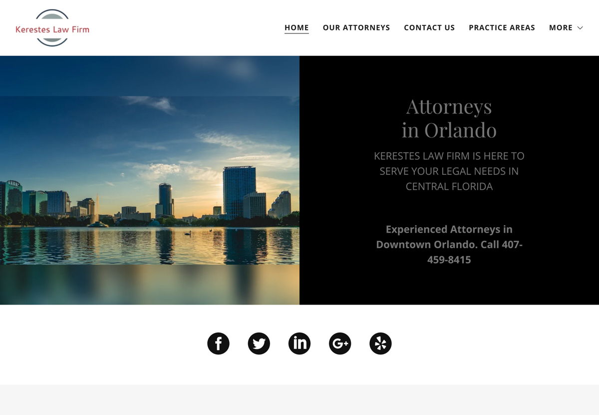 Screenshot of Kerestes Law Firm, from the lawyer websites collection.