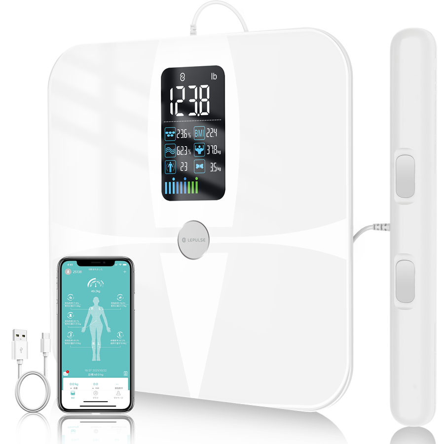 Lepulse Professional 8Electrode Body Fat Scale With Exclusive Report