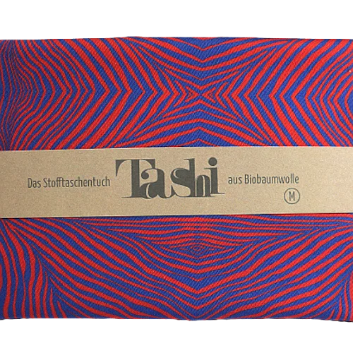 Mouchoir en Tissu TASHI - Rouge & Bleu - M