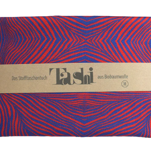 Mouchoir En Tissu TASHI - Rouge & Bleu - M